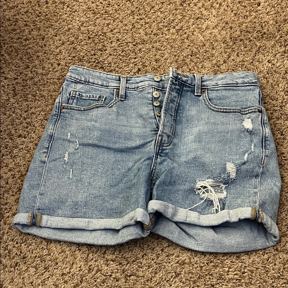 Old Navy Light Blue Jean Shorts with Distressed Details